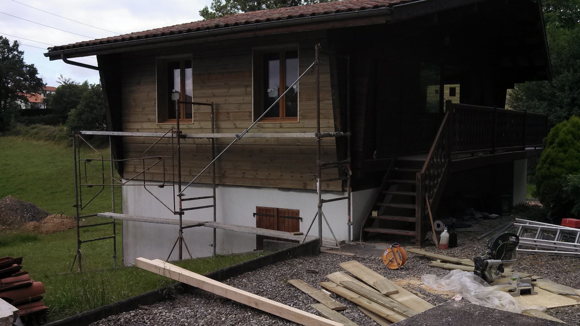 Réalisation façade exterieure en bois